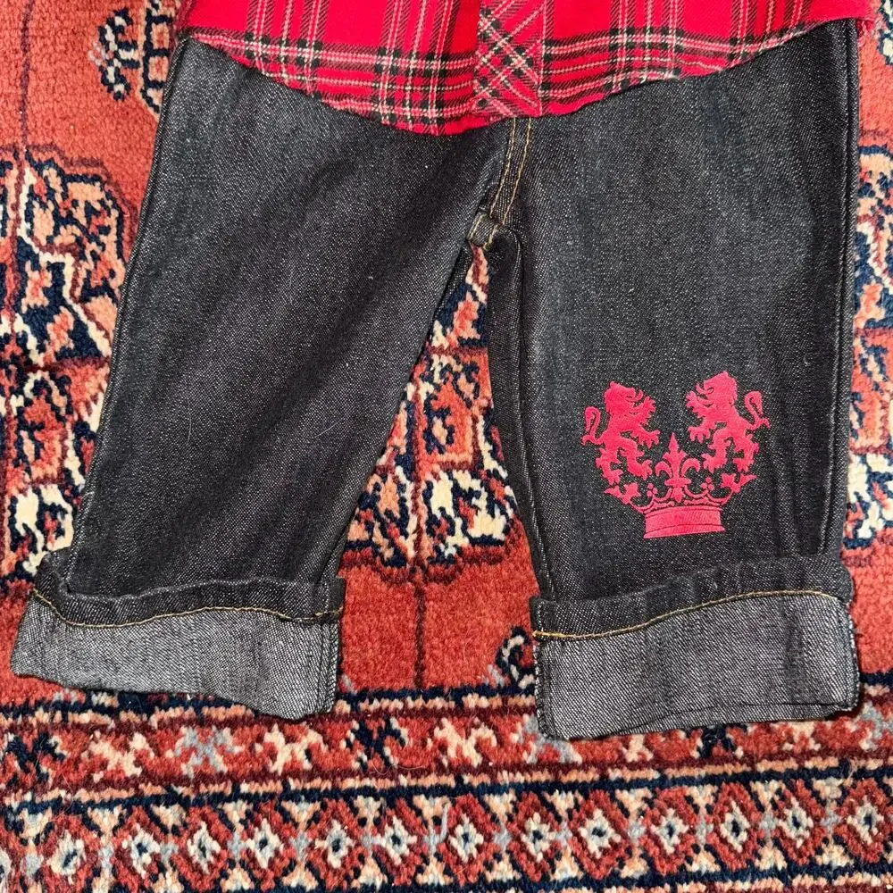 Glamajama Baby Boy 3-6 Mo. NWT Red Flannel Shirt‎ + Jeans Outfit